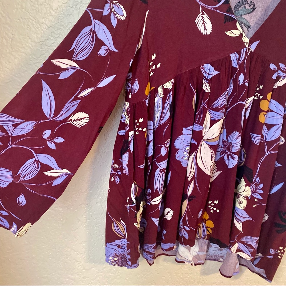 FREE PEOPLE Bella Floral Print Tunic Size Medium - Picture 5 of 9